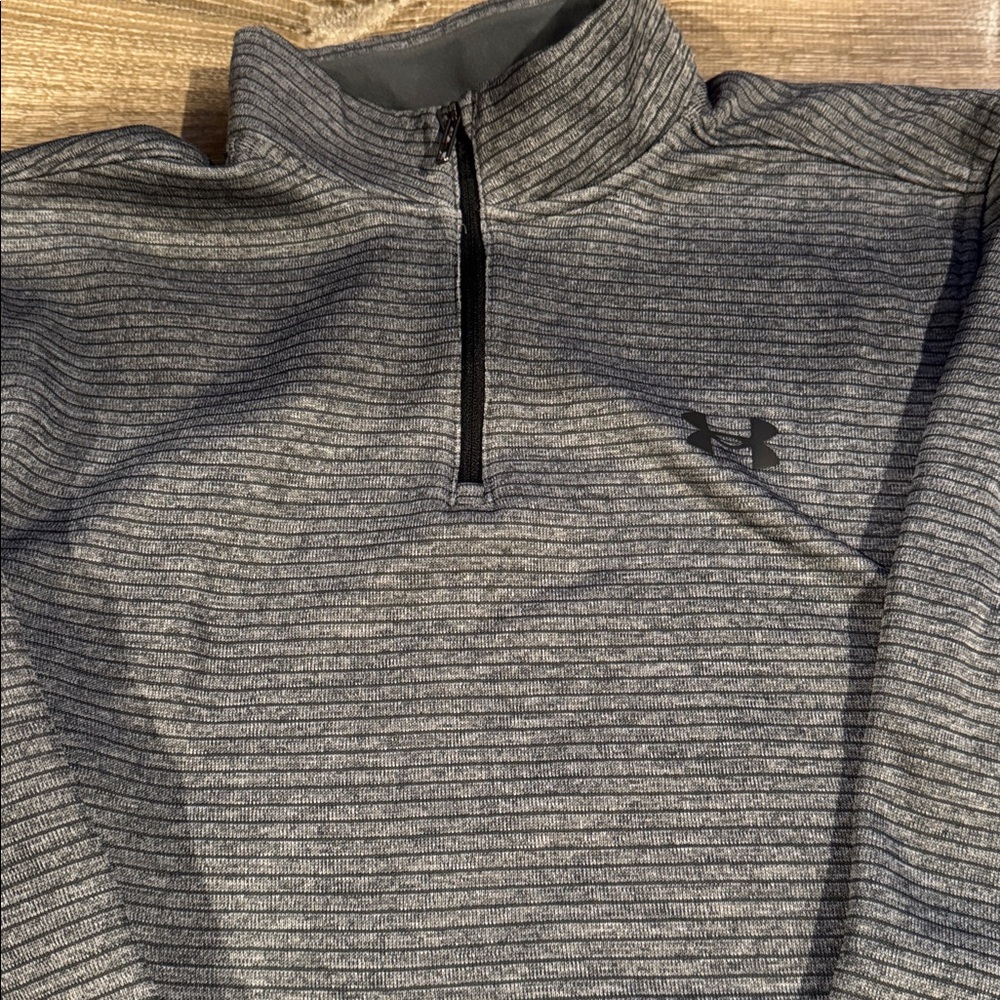 Under Armour Striped Gray Half-Zip Top - Picture 3 of 5